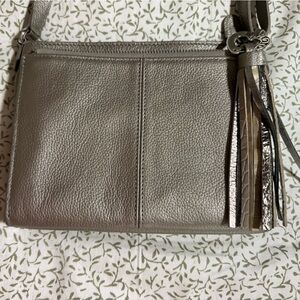 Brighton Silver Crossbody Bag with Tassel